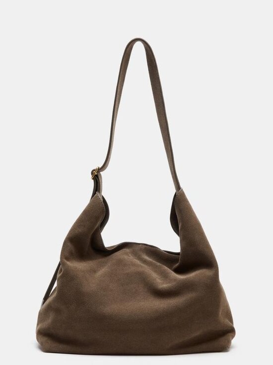 Zara Handbags - ZARA Maxi Leather Bucket Shoulder Bag, Brown 6076/710/700 NWT $189